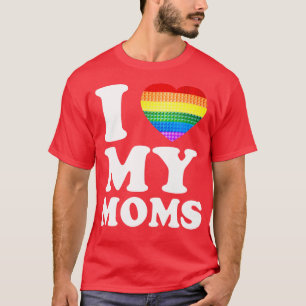 Camiseta Eu amo meu Mães Arco-Íris Orgulho gay LGBT Flag P