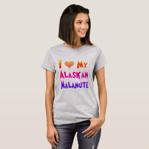 Camiseta Eu Amo Meu Malamute Do Alasca