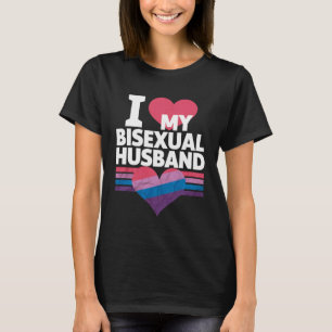 Camiseta Eu Amo Meu Marido Bissexual Orgulho Bi Bandeira Bi