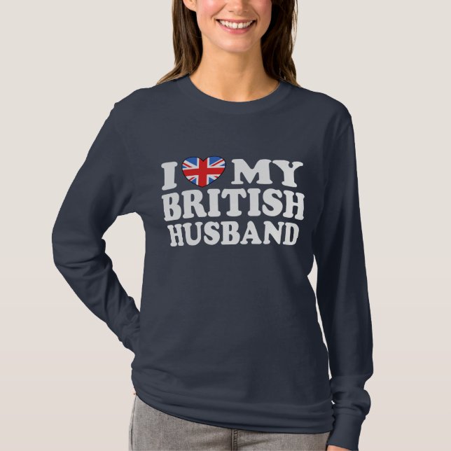 Camiseta Eu Amo Meu Marido Britânico (Frente)