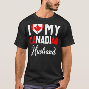 Camiseta Eu Amo Meu Marido Canadense Canadá Bandeira Casada