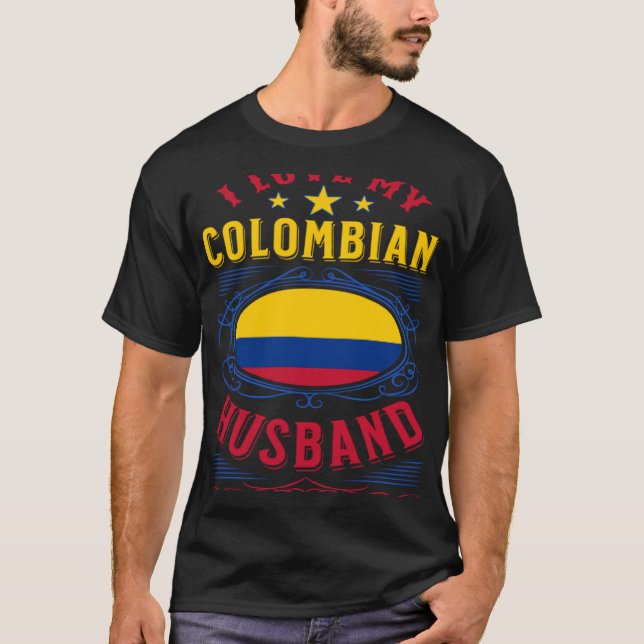 Camiseta Eu amo meu marido colombiano (Frente)