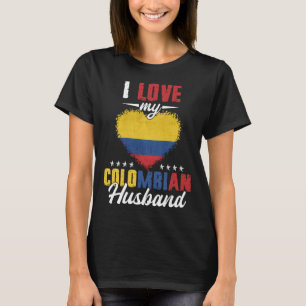 Camiseta Eu Amo Meu Marido Colombiano Orgulho Colômbia Flag