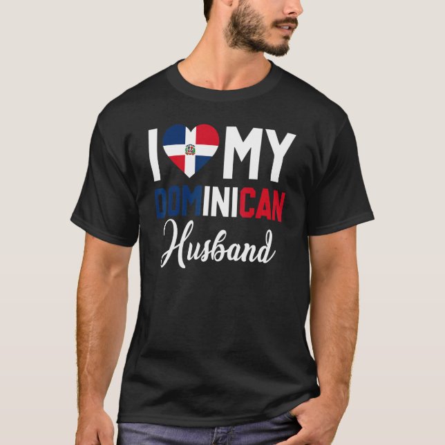 Camiseta Eu Amo Meu Marido Dominicano Canadá Bandeira Casad (Frente)