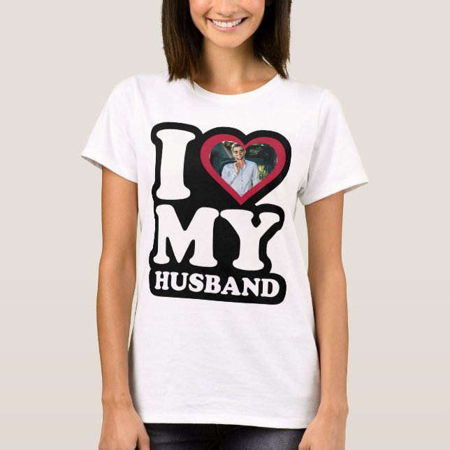 Camiseta Eu Amo Meu Marido - Foto Personalizada Personaliza (Frente)