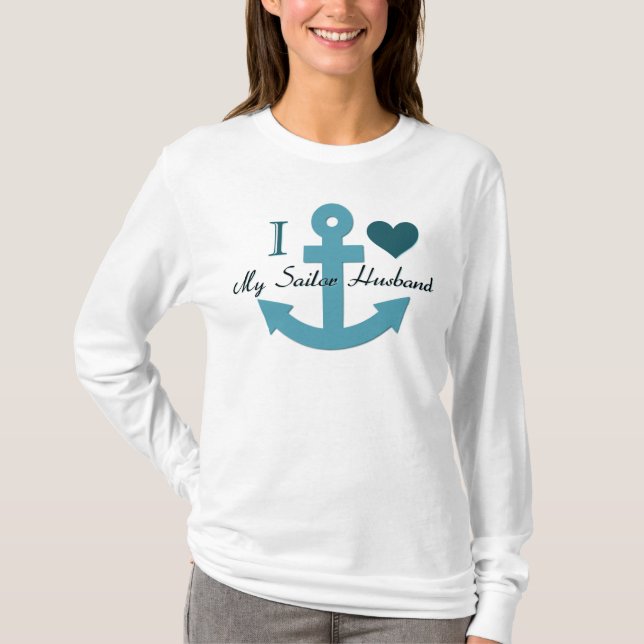 Camiseta Eu Amo Meu Marido Marinheiro (Frente)