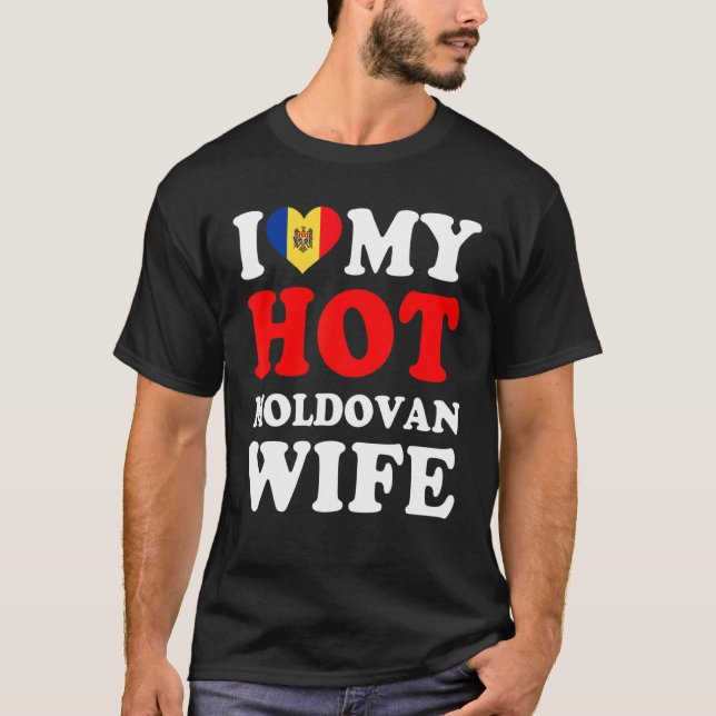 Camiseta Eu amo meu marido moldavo quente (Frente)