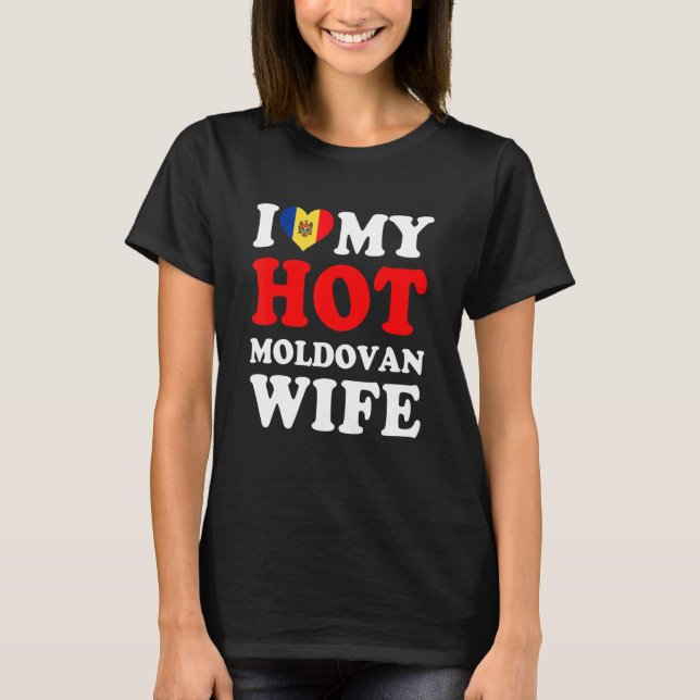 Camiseta Eu amo meu marido moldavo quente (Frente)