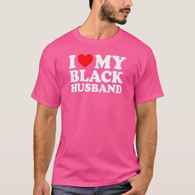 Camiseta Eu Amo Meu Marido Negro (Frente)