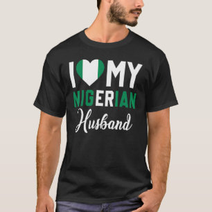 Camiseta Eu Amo Meu Marido Nigeriano Canadá Bandeira Casada
