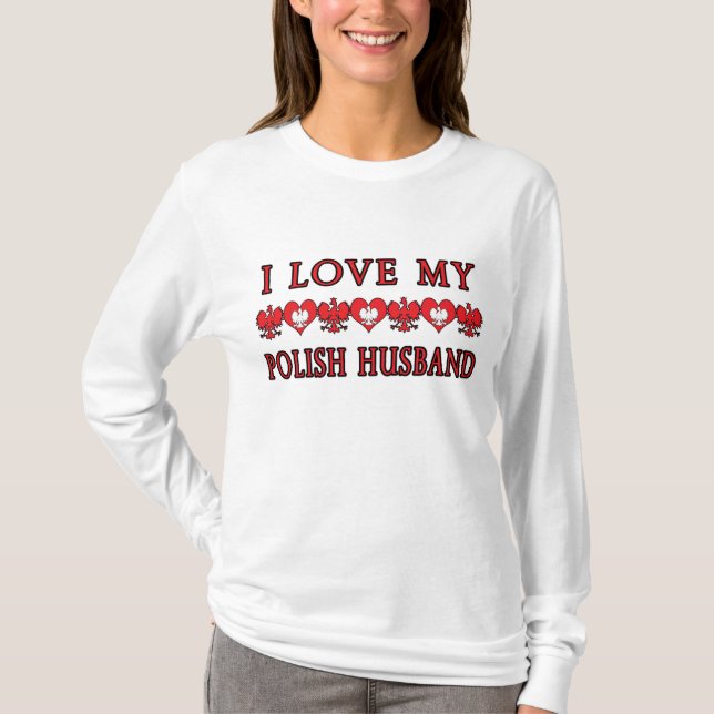 Camiseta Eu amo meu marido polonês (Frente)