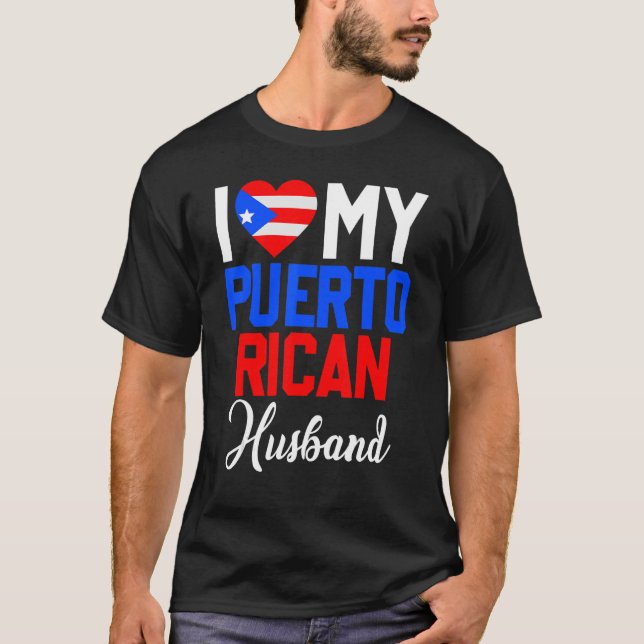 Camiseta Eu Amo Meu Marido Porto-Riquicano, Canadá, Bandeir (Frente)