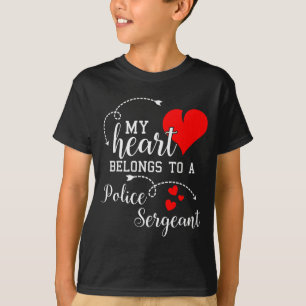 Camiseta Eu Amo Meu Marido Sargento da Polícia Presentes Es