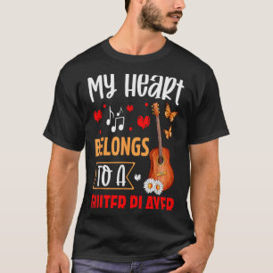 Camiseta Eu Amo Meu Marido Tocador de Guitarra Presentes pa
