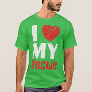 Camiseta Eu Amo Meu Melhor Amigo Para Amizade Nunca BF