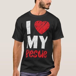 Camiseta Eu Amo Meu Melhor Amigo Para Amizade Nunca BF