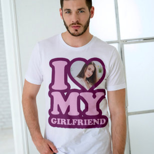 Camiseta Eu Amo Meu Namorada Com Foto Personalizada