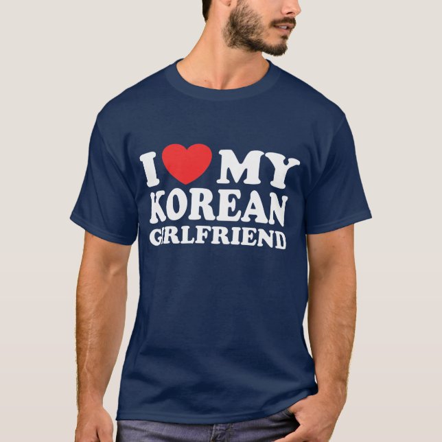 Camiseta Eu Amo Meu Namorada Coreano (Frente)