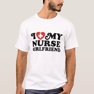 Camiseta Eu amo meu namorada da enfermeira
