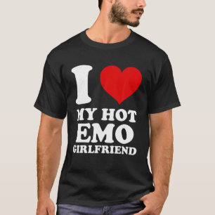 Camiseta Eu Amo Meu Namorada de Emo Quente Eu Corto Meu FG