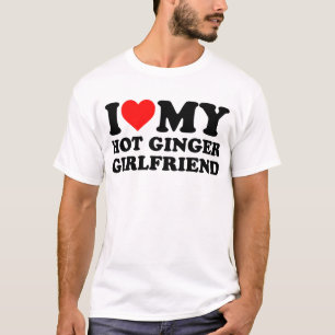 Camiseta eu amo meu namorada de gengibre quente