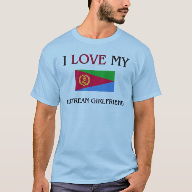 Camiseta Eu amo meu namorada do Eritrean (Frente)