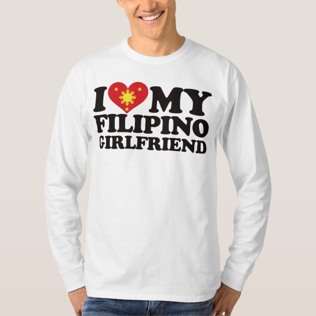 Camiseta Eu amo meu namorada filipino (Frente)