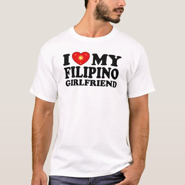 Camiseta Eu amo meu Namorada filipino (Frente)