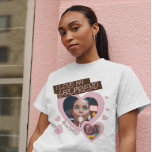 Camiseta Eu amo meu Namorada | Foto personalizada 2<br><div class="desc">Crie o seu próprio presente gentil com este modelo "Eu adoro o meu Namorada Personalizado 2 Fotografia Camisa-Cuta" em cores cor rosa e castanho pastel,  personalizável em qualquer cor. Adicione 2 fotos e 2 textos personalizados em fonte manuscrita lúcida. Sem mínimo.</div>