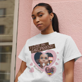 Camiseta Eu amo meu Namorada | Foto personalizada 2