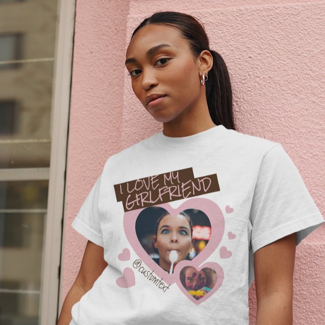 Camiseta Eu amo meu Namorada | Foto personalizada 2 (I love my girlfriend)