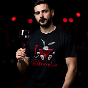Camiseta Eu Amo Meu Namorada Gótico