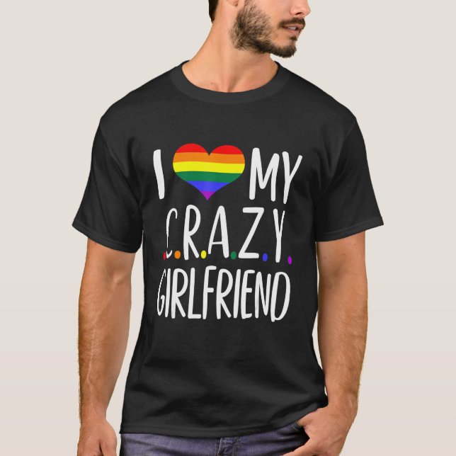 Camiseta Eu Amo Meu Namorada Louco Eu Lésbica Homossexual R (Frente)