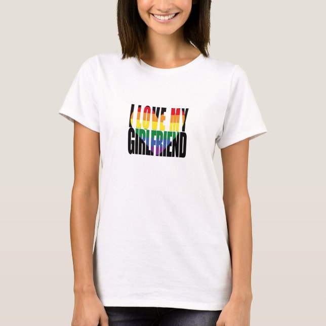 Camiseta Eu Amo Meu Namorada Rainbow (Frente)
