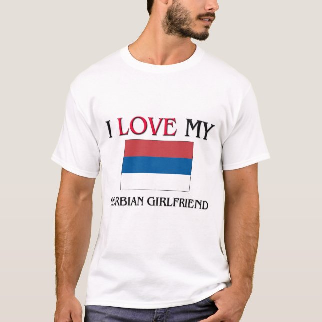 Camiseta Eu amo meu namorada sérvio (Frente)
