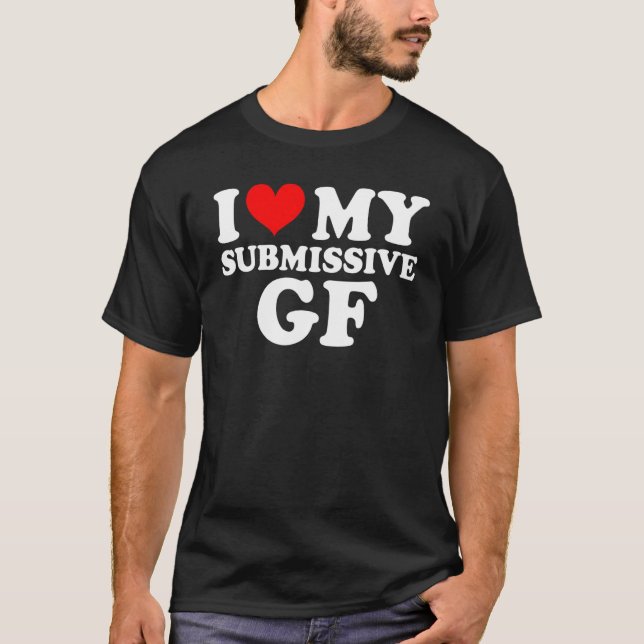 Camiseta Eu Amo Meu Namorada submissivo Golpe Vermelho do C (Frente)
