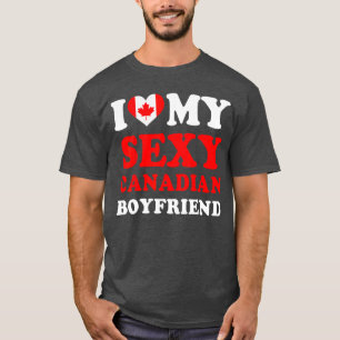 Camiseta Eu amo meu namorado canadense Sey Canadá Namorada