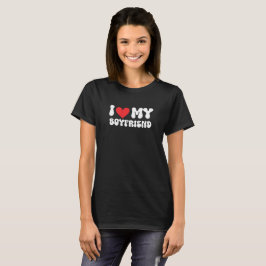 Camiseta Eu Amo Meu Namorado Coração Romântico Dia dos Namo
