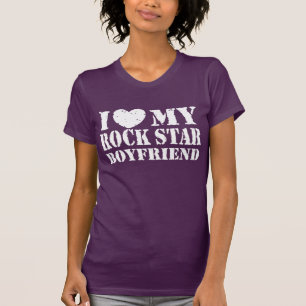 Camiseta Eu amo meu namorado da estrela do rock