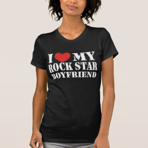 Camiseta Eu amo meu namorado da estrela do rock