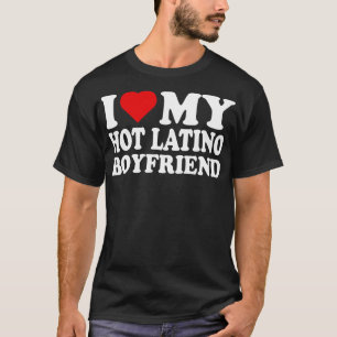 Camiseta Eu Amo Meu Namorado de latino quente BF Eu Corto M