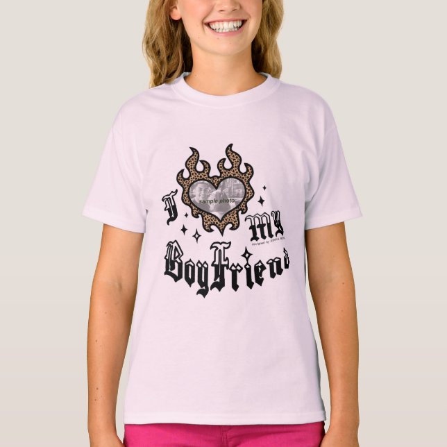 Camiseta Eu Amo Meu Namorado - Guepardo - DingusDesign (Frente)