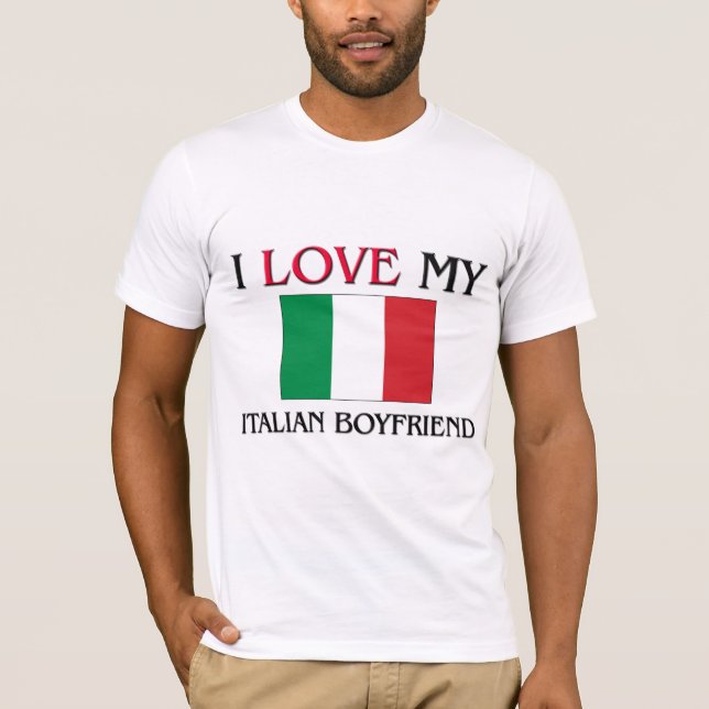 Camiseta Eu amo meu namorado italiano (Frente)
