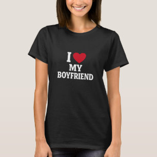 Camiseta Eu Amo Meu Namorado Tipografia Negrito
