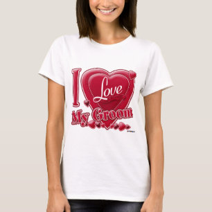 Camiseta Eu amo meu noivo vermelho - coração