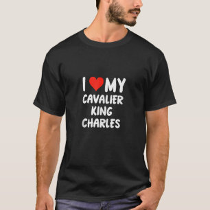Camiseta Eu Amo Meu Pai Cavalier Rei Charles Heart Cute Dog