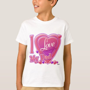 Camiseta Eu amo meu Pai rosa/roxo - coração