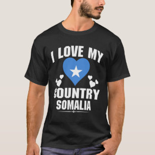 Camiseta Eu amo meu país Somália com bandeira da Somália em
