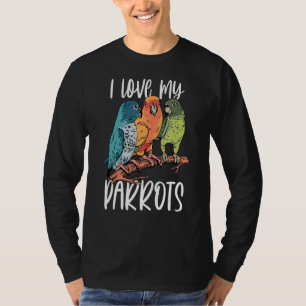 Camiseta Eu Amo Meu Papagaio De Animais De Companhia Bonito