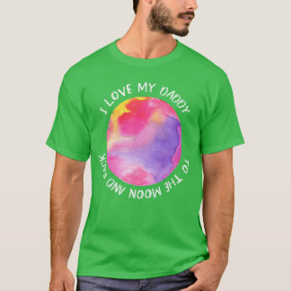 Camiseta Eu Amo Meu Papai Lua para Meninas menina